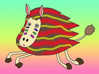 動物キャラクターのイラスト.6＜しましま馬＞